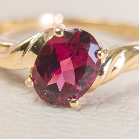 14k Gold Rhodolite Garnet Ring - Picture 10 of 15